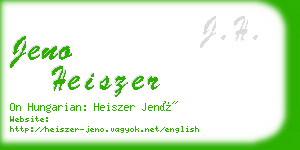 jeno heiszer business card